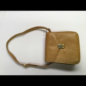 Peacock leather cross body bag